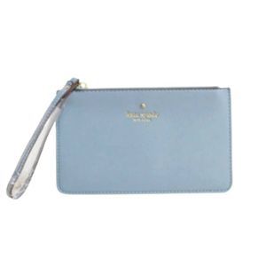 KATE SPADE Light Blue Leather Wristlet